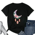 thumbnail image 1 of Womens Crescent Moon Watercolour | Ramadan Eid Mubarak T-Shirt Black 2X-Large, 1 of 5