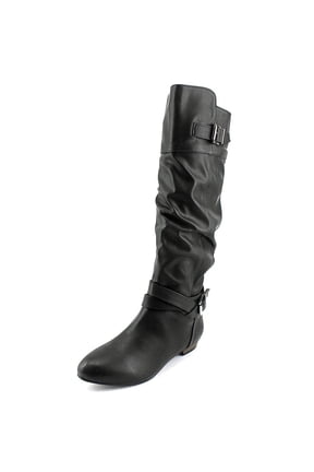 Womens Cresta Low-Heel Knee-High Boots, Black