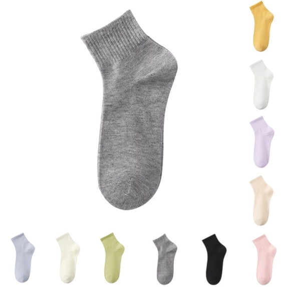 Womens Crew Ankle Socks Athletic Casual Cotton Socks for Women,Light Gray