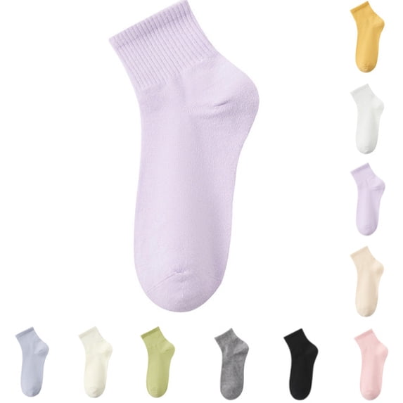 Womens Crew Ankle Socks Athletic Casual Cotton Socks for Women,Light Purple