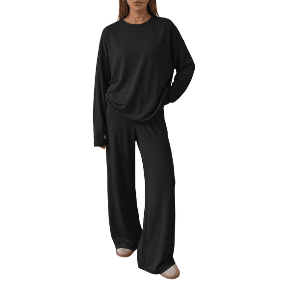 SUNBS Lounge Sets For Women Matching Sets Oversized Tops Wide Leg Pants