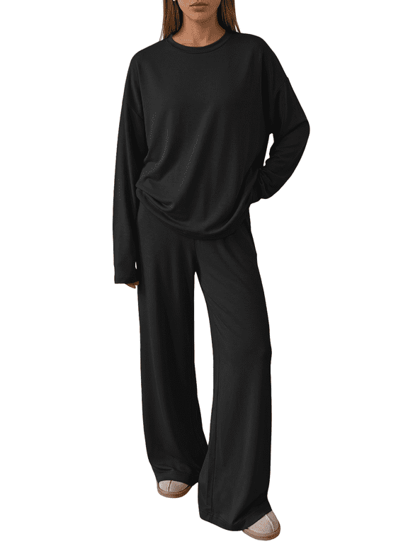 Lounge Sets For Women Matching Sets Oversized Tops Wide Leg Pants