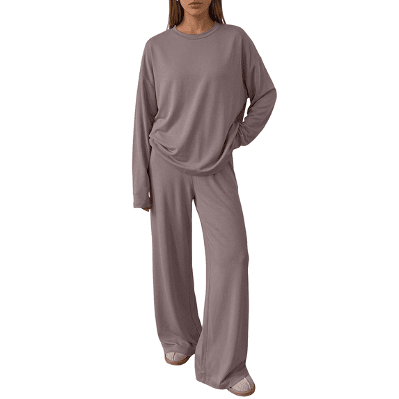 SUNBS Lounge Sets For Women Matching Sets Oversized Tops Wide Leg Pants