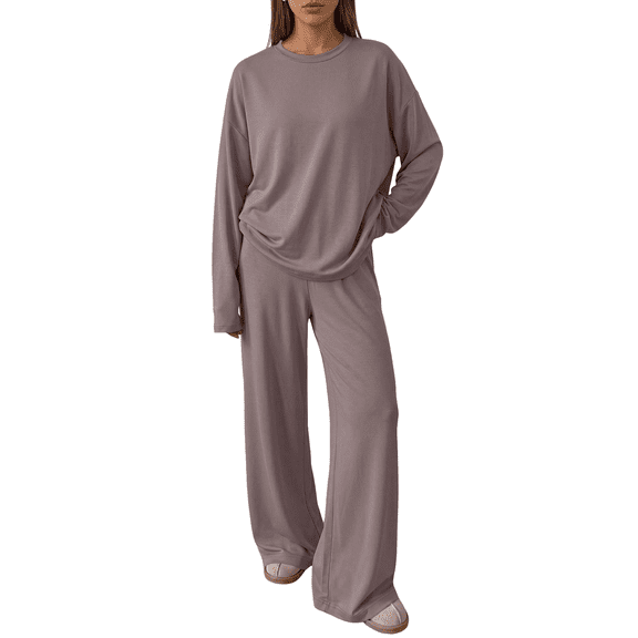 SUNBS Lounge Sets For Women Matching Sets Oversized Tops Wide Leg Pants