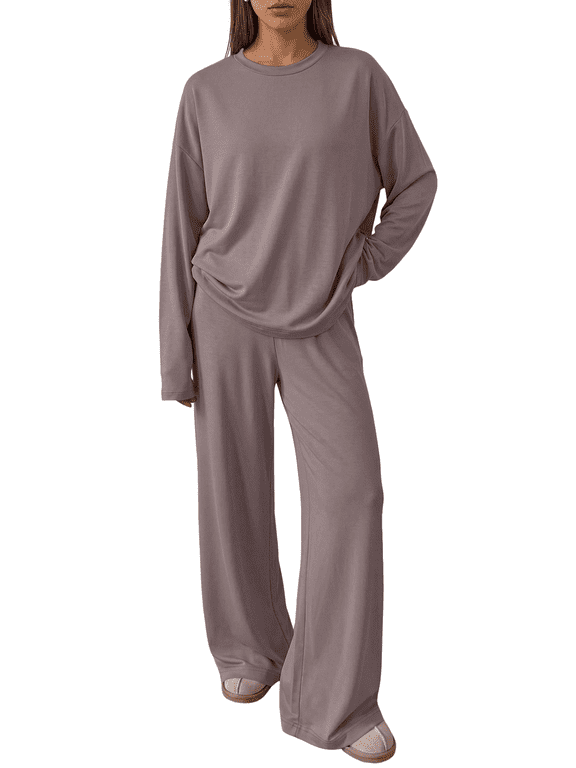 Lounge Sets For Women Matching Sets Oversized Tops Wide Leg Pants