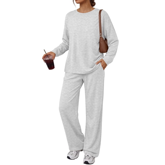SUNBS 2 Piece Lounge Sets For Women Oversized Tops Wide Leg Pants Matching Sets Women Clothing