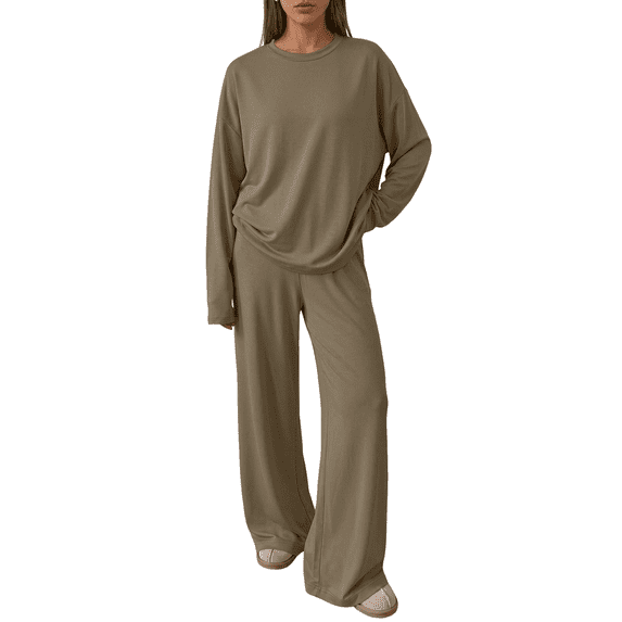 SUNBS Lounge Sets For Women Matching Sets Oversized Tops Wide Leg Pants