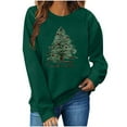 thumbnail image 1 of Womens Crew Neck Pullover Sweater Blouses ，Womens Xmas Graphic Sweatshirt Tops Christmas Tree Print Sweatshirt Fall Casual Trendy Sweatshirt Hooded Pullover Tops, 1 of 7