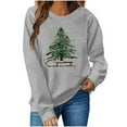 thumbnail image 1 of Womens Crew Neck Pullover Sweater Blouses ，Womens Xmas Graphic Sweatshirt Tops Christmas Tree Print Sweatshirt Fall Casual Trendy Sweatshirt Hooded Pullover Tops, 1 of 7