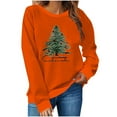thumbnail image 1 of Womens Crew Neck Pullover Sweater Blouses Xmas Graphic Sweatshirt Tops Christmas Tree Print Sweatshirt Fall Casual Trendy Sweatshirt Hooded Pullover Tops, 1 of 7
