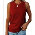 thumbnail image 1 of Womens Crew Neck Sleeveless Solid Color Casual Loose Fit Tee Summer Tank Tops, 1 of 1