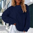 thumbnail image 1 of Womens Crew Neck Sweater Loose Pullover Tops (Navy XXL), 1 of 4