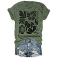 thumbnail image 1 of Womens Crew Neck T Shirts Vintage Cute Boho Flowers Short Sleeve Wildflower Tops, 1 of 1