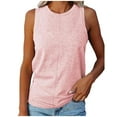 thumbnail image 1 of Womens Crew Neck Tank Tops Sleeveless T Shirts Summer Solid Color Casual Loose Fit Tee Shirt, 1 of 3
