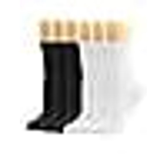 Womens Crew Socks, Casual Knit Cotton Comfy Breathable Cool Dress Socks for Girls 6 Pack