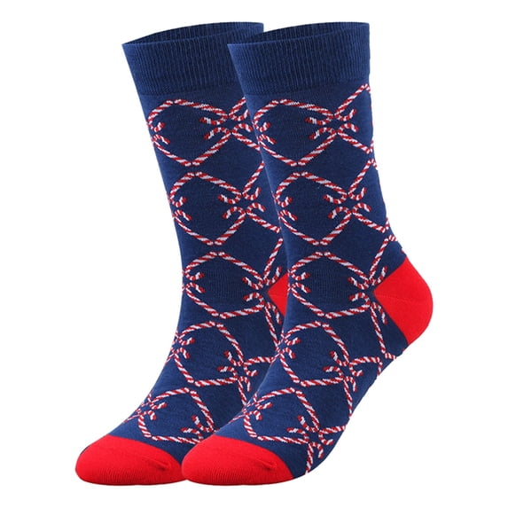 Womens Crew Socks Christmas Fun Novelty With Santa Reindeer Snowman Candy Pattern for Men