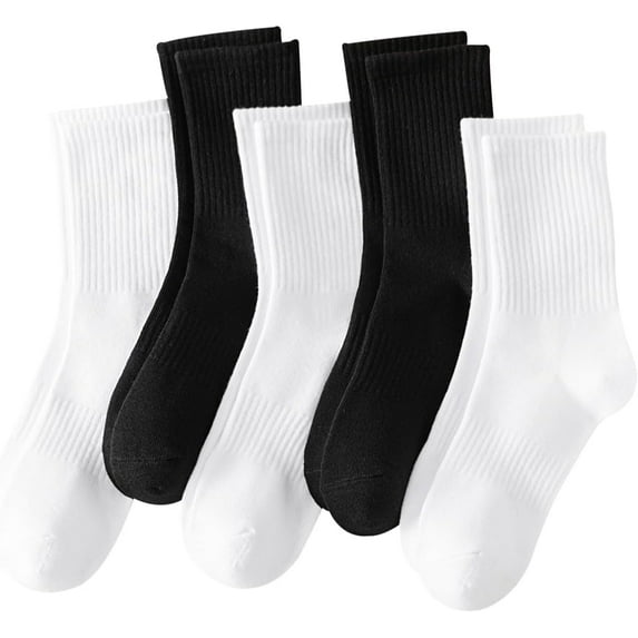 Womens Crew Socks Cotton Long Gym Socks Lightweight Athletic Running Socks