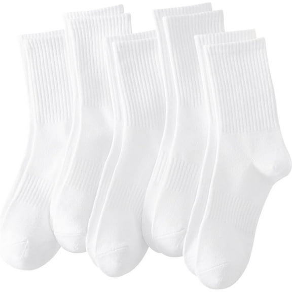 Womens Crew Socks Cotton Long Gym Socks Lightweight Athletic Running Socks