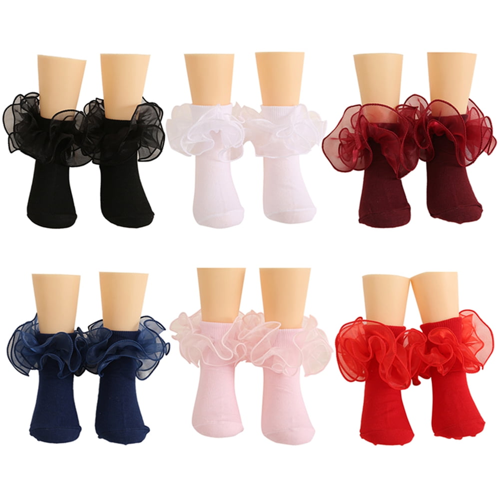Gearmax 6 Pairs Vintage Ankle Socks Lace Ruffle Frilly Socks Cup Lace Socks  : : Clothing, Shoes & Accessories