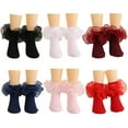 thumbnail image 1 of Womens Crew Socks Lace Ruffle Frilly Cotton Cute Princess Ankle Dress Socks for Girl, 1 of 12