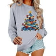 thumbnail image 1 of Womens Crewneck Christmas Sweatshirts Top Fashion Cute Xmas Tree Printed Shirts Pullover Winter Long Sleeve Sweaters Loose Plus Size Blouses Tops, 1 of 6