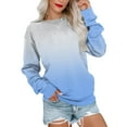thumbnail image 1 of Womens Crewneck Oversized Sweatshirts Long Sleeve Gradient Printed Tops Fall Fashion 2025 Pullover Sweaters Winter Clothes, 1 of 6