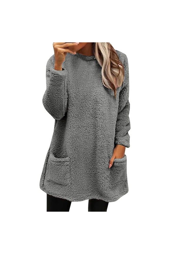 Womens Crewneck Sweatshirt Cotton Soft Lined Pullover Casual Fall Winter Clothes Vintage Graphic Trendy Streetwear Tops