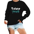 thumbnail image 1 of Womens Crewneck Sweatshirt Fleece Lined Oversized Pullover Long Sleeve Tops for Fall Winter, 1 of 4