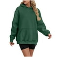thumbnail image 1 of Womens Crewneck Sweatshirt MIUOWANP Women's Fashion Loose Long Sleeve Pullover Hooded Sweatshirt Fleece Warm Pocket Tops M Green, 1 of 5