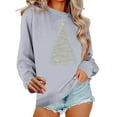 thumbnail image 1 of Womens Crewneck Sweatshirts - Christmas Tree Printed Graphic Loose Pullover Holiday Tops for Women Casual Festive (M, Gray 08), 1 of 6