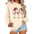 thumbnail image 1 of Womens Crewneck Sweatshirts - Christmas Tree Printed Graphic Loose Pullover Holiday Tops for Women Casual Festive (M, Khaki 02), 1 of 6