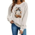 thumbnail image 1 of Womens Crewneck Sweatshirts Halloween Printed Shirts Fall Winter Long Sleeve Sweaters Casual Blouses Loose Sweatshirt Pullover Top Halloween Costumes, 1 of 4