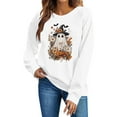 thumbnail image 1 of Womens Crewneck Sweatshirts Halloween Printed Shirts Fall Winter Long Sleeve Sweaters Casual Blouses Loose Sweatshirt Pullover Top Halloween Costumes, 1 of 4