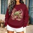 thumbnail image 1 of Womens Crewneck Sweatshirts Sea Turtle Casual Long Sleeve Print Sweatshirt Pullover Casual Fall Top, 1 of 5