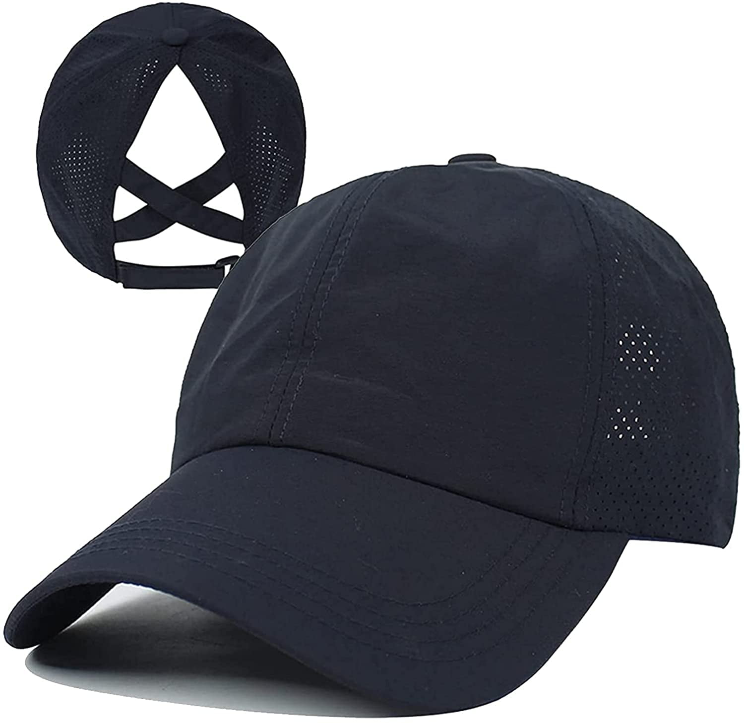 Messy Bun Baseball Cap - Women\'s Ponytail Hat with Criss Cross Women main image 2