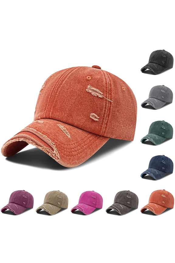 Womens Criss Cross Ponytail Baseball Cap Distressed Ponytail Hat High Messy Bun Trucker Ponycap for Casual Daily Wear Outdoor Sports Travel and Vacation Orange