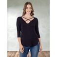 thumbnail image 1 of Womens Criss Cross Round Hem Top, 1 of 5