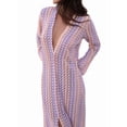 thumbnail image 1 of Womens Crochet Bell Long Sleeve V Neck Loose Maxi Dress Boho Eyelet Long Sundresses with Slit Pink M, 1 of 10