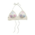 thumbnail image 1 of Womens Crochet Knitted Halterneck Bras Ethnic Flower Tassels Camisole Bralettes, 1 of 20