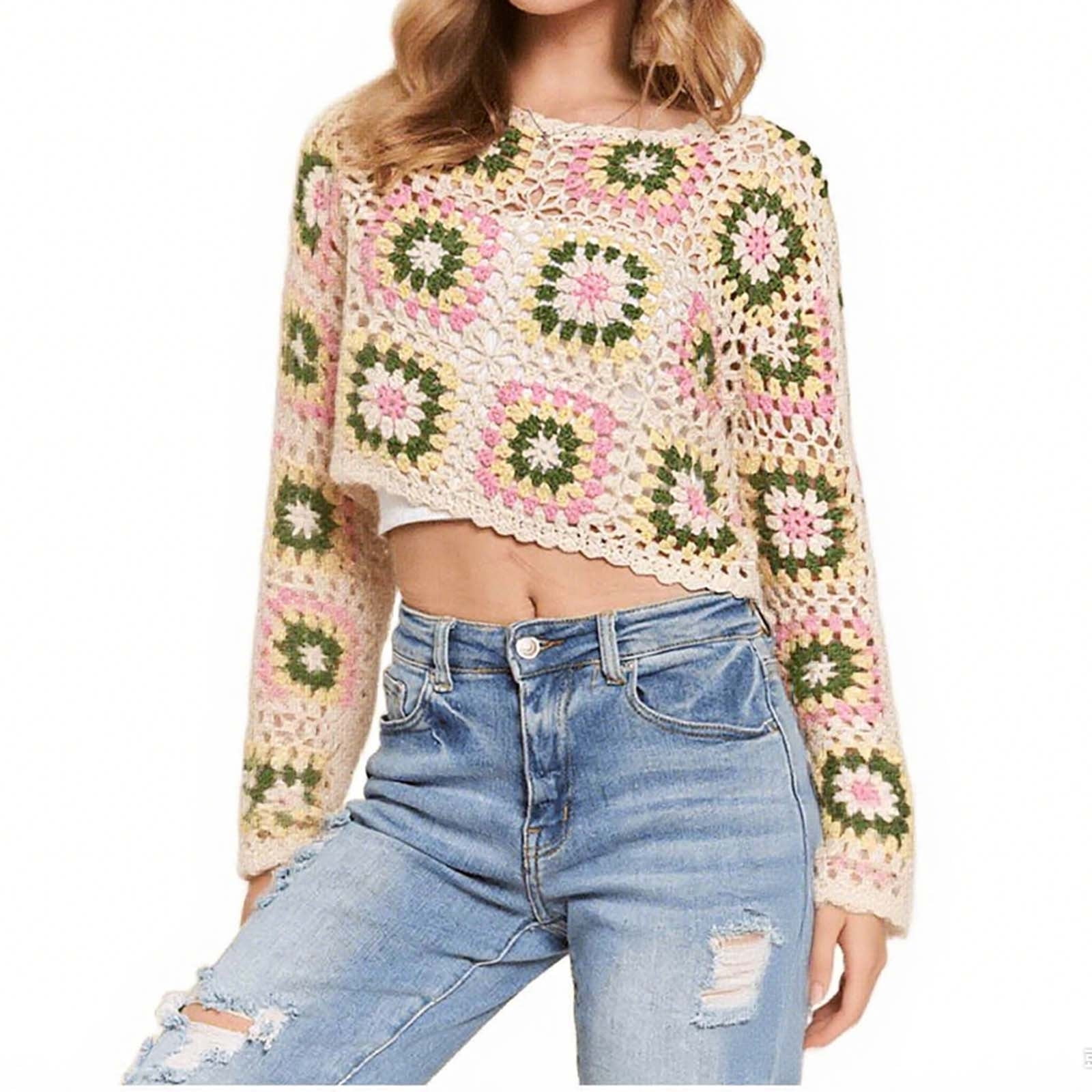 Womens-Crochet-Tops-Flower-