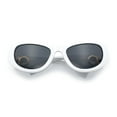 thumbnail image 1 of Womens Crop Mod Cat Eye Luxury Fashion Plastic Sunglasses White - Black, 1 of 8