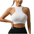 thumbnail image 1 of Womens Crop Tank Tops Basic Seamless Ribbed Round High Neck Cropped Workout Top Summer Causal Yoga Gym Shirts, 1 of 3