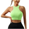 thumbnail image 1 of Womens Crop Tank Tops Basic Seamless Ribbed Round High Neck Cropped Workout Top Summer Causal Yoga Gym Shirts, 1 of 3