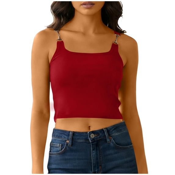 Womens Crop Tank Tops Seamless Soft Sleeveless Square Neck Shirts Shirts Fitted Basic Undershirt