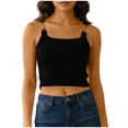 thumbnail image 1 of Womens Crop Tank Tops Seamless Soft Sleeveless Square Neck Shirts Shirts Fitted Basic Undershirt, 1 of 9
