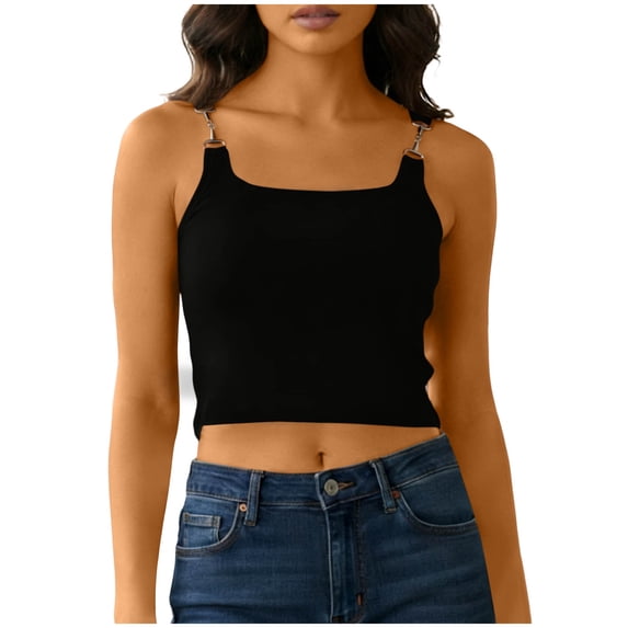 Womens Crop Tank Tops Seamless Soft Sleeveless Square Neck Shirts Shirts Fitted Basic Undershirt
