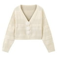 thumbnail image 1 of Womens Cropped Cardigan Bolero Shrugs for Dresses Knit Open Front Jacket Long Sleeve Sweater Coats, 1 of 7