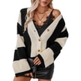 thumbnail image 1 of Womens Cropped Cardigans Sweaters Button Down V Neck Long Sleeve Waffle Knit Open Front Soft Knit Cardigans Sweater, 1 of 6