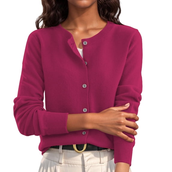 Womens Cropped Knit Cardigan Long Sleeve Button Up Top Breathable Fabric Sweater Jackets For Spring Fall Winter Outfits