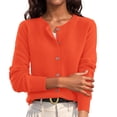 thumbnail image 1 of Womens Cropped Knit Cardigan Long Sleeve Button Up Top Breathable Fabric Sweater Jackets For Spring Fall Winter Outfits, 1 of 8